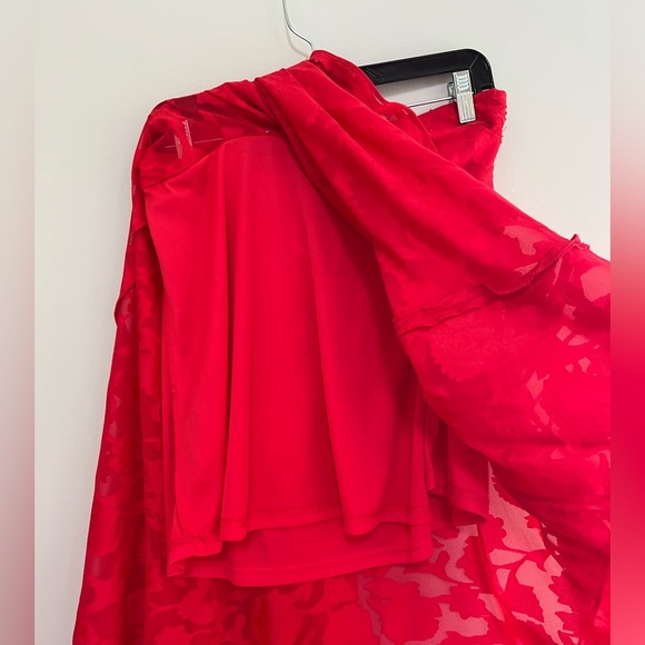 NWT Lucy Paris Red Lace Sheer Two Layer Maxi Skirt, size L - Picture 4 of 8